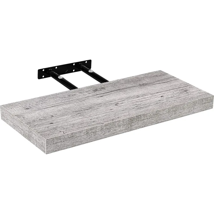 STILISTA Wandregal Volato, freischwebend, Farb- & Größenwahl, 40 cm Holzdekor-weiß Rustikal