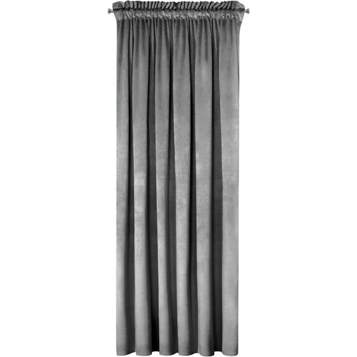 Samtvorhang Velours Vorhänge zum Wohnzimmer Prachtvoll Elegant stahl 140x270 cm Kräuselband – Bild 4