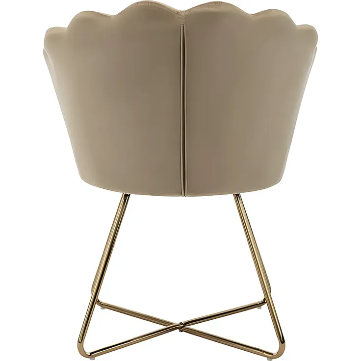 Vente-unique - FIORI Stuhl SamtStoff Beige - B 64 cm x H 85,5 cm x L 69 cm – Bild 7