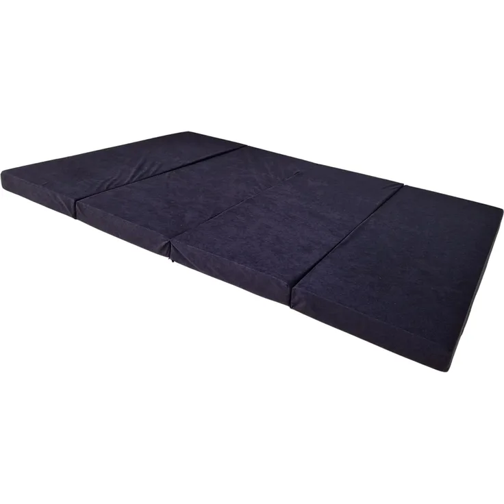 Natalia Spzoo - breite Faltmatratze 180 x 120 x 8 cm für einen erholsamen Schlaf wie auf Wolken – Klappmatratze mit abnehmbarem Bezug – 3-teilige klappbare Schlafmatte (0001 Schwarz)