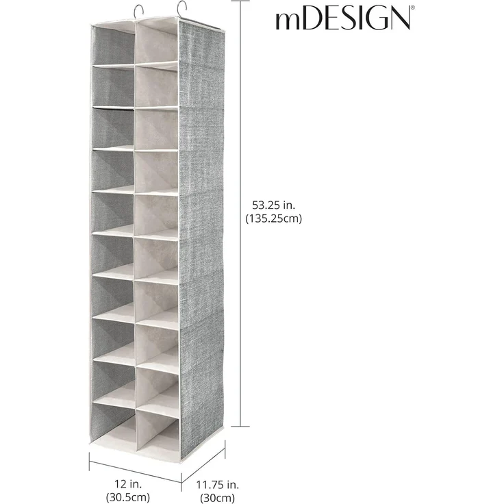 Hängeaufbewahrung Organizer mDesign Aufbewahrung Kleidung Schuhe Schwarz Creme – Bild 3