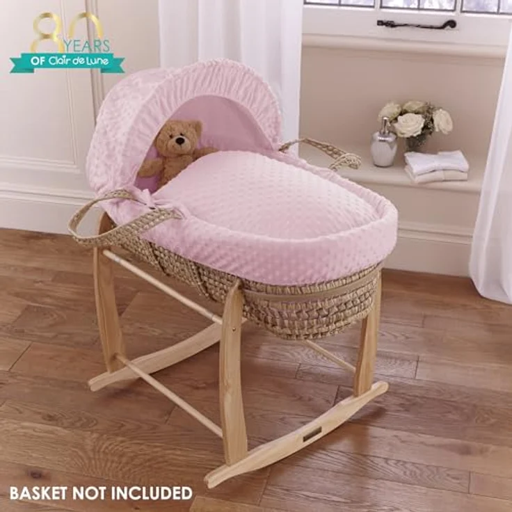 Clair de Lune Dimple Babykorb-Dressing-Set (Korb Nicht im Lieferumfang enthalten) – (Rosa) – Bild 8