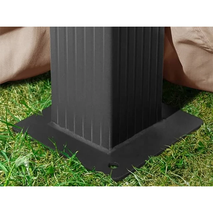 Gartenpavillon 3x4 m ALU PREMIUM ca. 220g/m² Dachplane wasserdicht Pavillon - 4 Seitenteile Gartenzelt taupe ca. 9x9 cm Profil – Bild 5