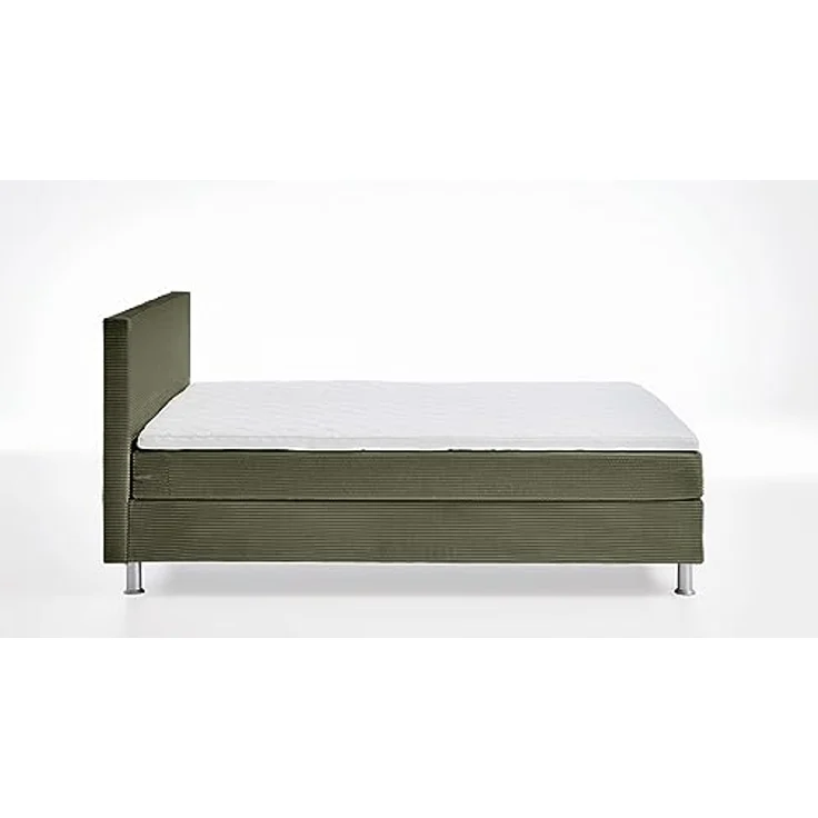 ATLANTIC home collection Boxbett inklusive Rost und Federkernmatratze, Polyurethan, Olivgrün, 140x200 cm – Bild 5