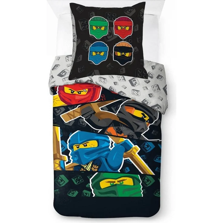 BrandMac Bettwäsche Lego Ninjago "The Four Elements" - Wende-Bettwäsche, 135x200 & 80x80, Baumwolle, 100% Baumwolle – Bild 1