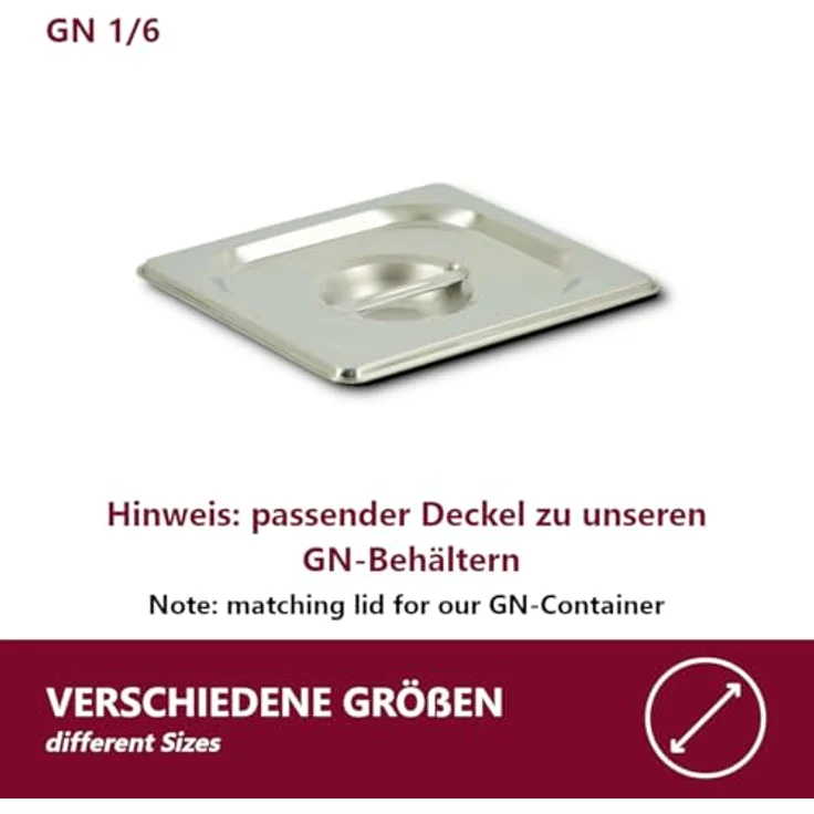 HOOZ Thermobehälter GN Thermobehälter & Deckel Wärmebehälter aus Edelstahl, Edelstahl, (Packung, 1-tlg, ineinander stapelbar, platzsparend), stapelbar – Bild 3