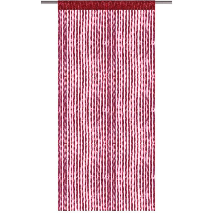Fadenvorhang Lurex- Optik Fadengardine mit Stangendurchzug Türvorhang, attraktiv und modern in vielen verschiedenen Ausführungen erhältlich Rot 90x200cm – Bild 1