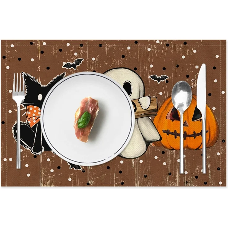 ABC Halloween-Platzset aus Leinen, 30 x 45 cm – Bild 1