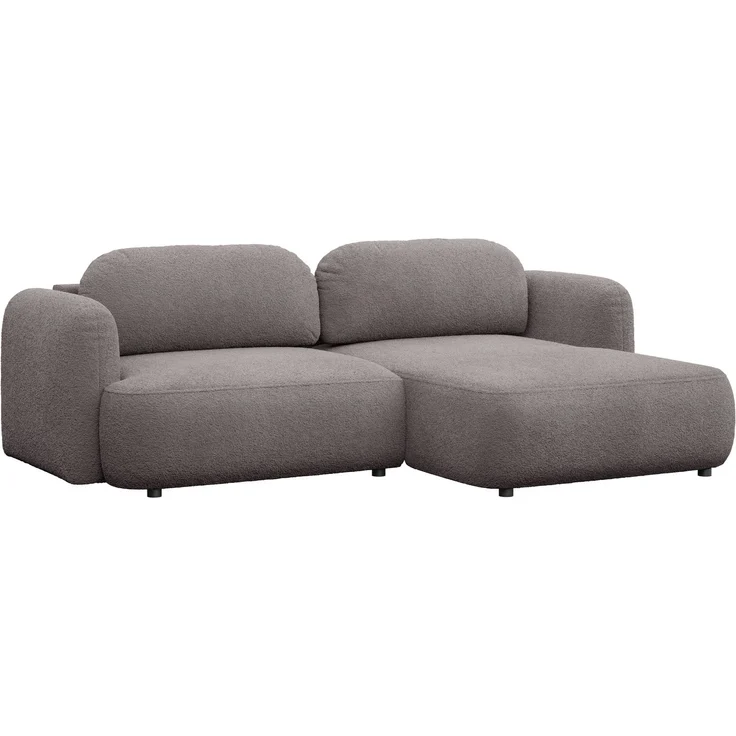 Selsey Tvoya Ecksofa mit Schlaffunktion, Ottomane rechts, Bouclé Graubraun – Bild 1