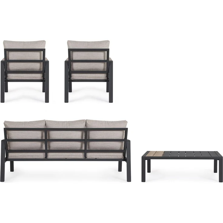 Garten-Set Elna 4er Gruppe aus Aluminium, modern gepolstert, anthrazit, inkl. Kissen – Bild 10