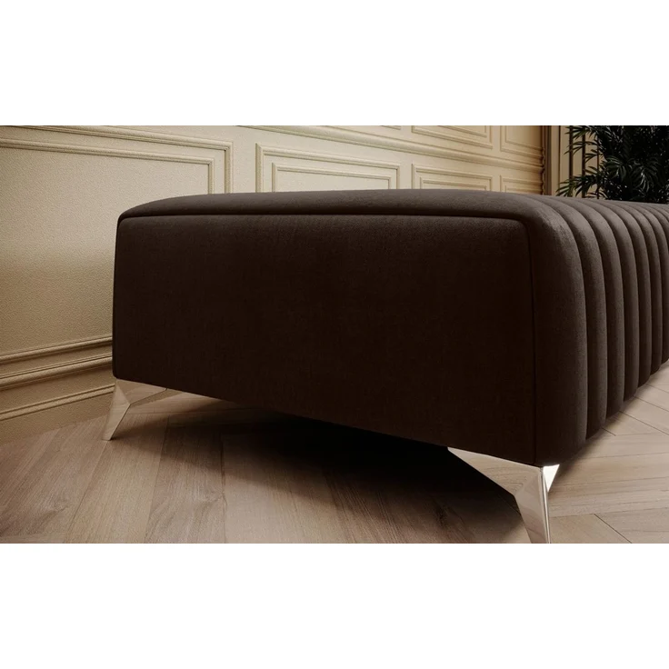 Polsterhocker Designerhocker Hocker ELENI Stoff Monolith Dunkelbraun – Bild 2