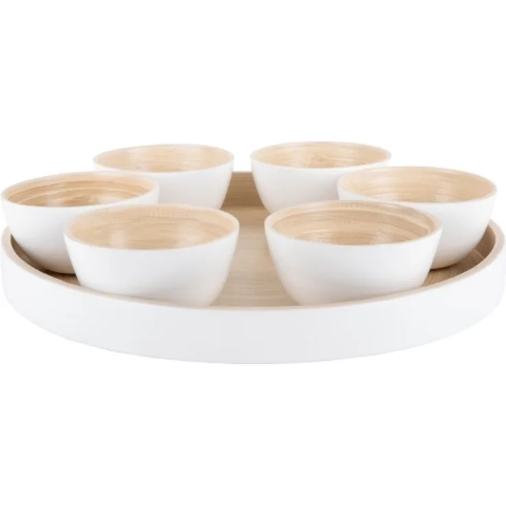 present time PT4193WH Serving platter Bamboo White Round 32 cm 60 mm