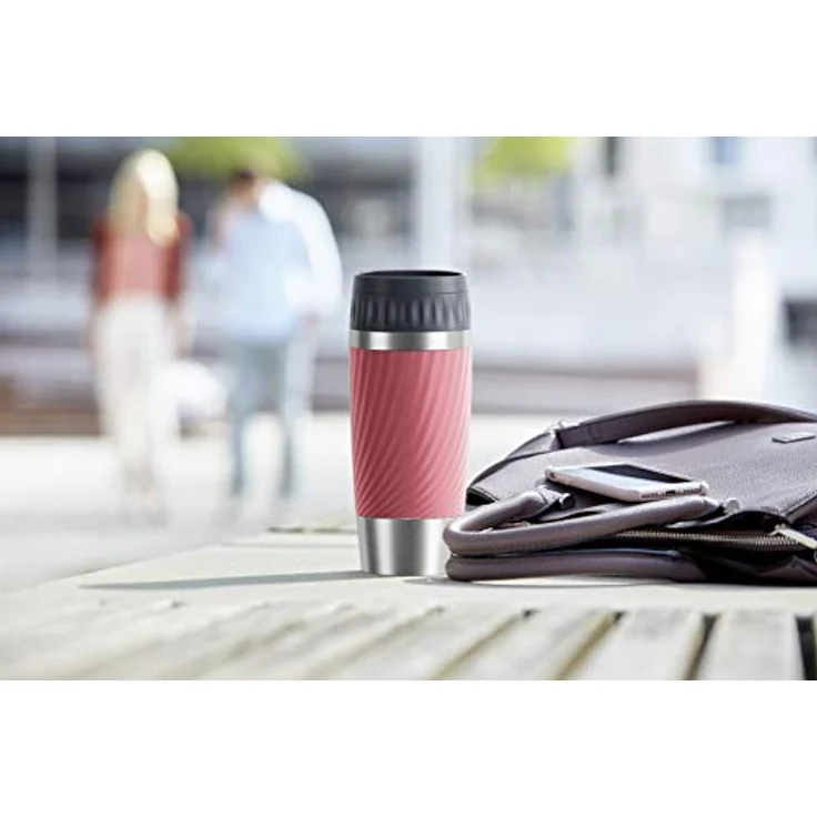 EMSA 'Travel Mug Easy Twist' Isolierbecher, Edelstahl/Silikon, koralle, 360 ml – Bild 11