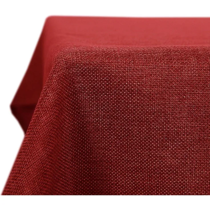 Tischdecke Abwaschbar Leinenoptik 200 x 137 cm (Rechteckig) Rot
