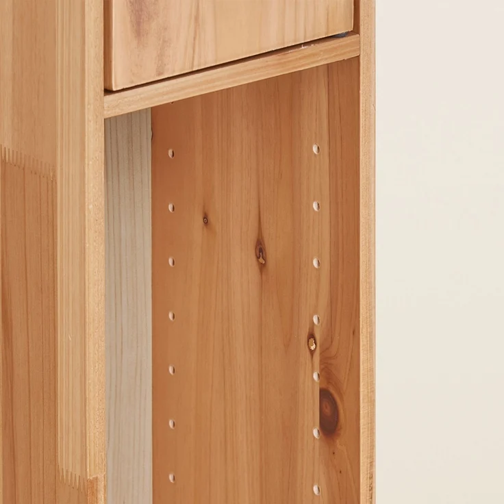 SoBuy BZR34-II-SH Badezimmer-Hochschrank, Massivholz, Lackiert, Hellbraun, 20 x 180 x 20 cm – Bild 9