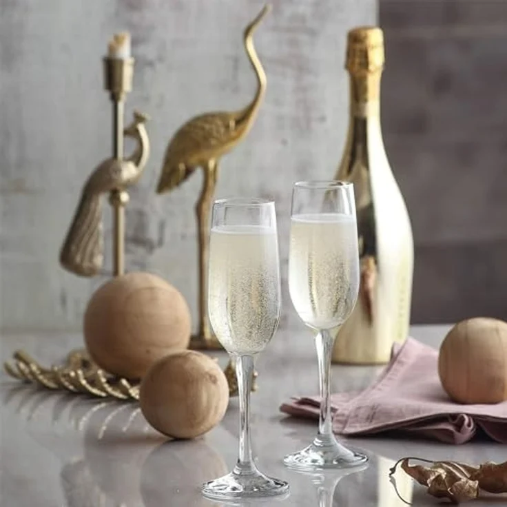 LAV Gläser-Set Empire Champagnerflöten, 6-tlg, Glas, 6er Set, 220ml, ideal für Sekt, Champagner und prickelnde Getränke. – Bild 6