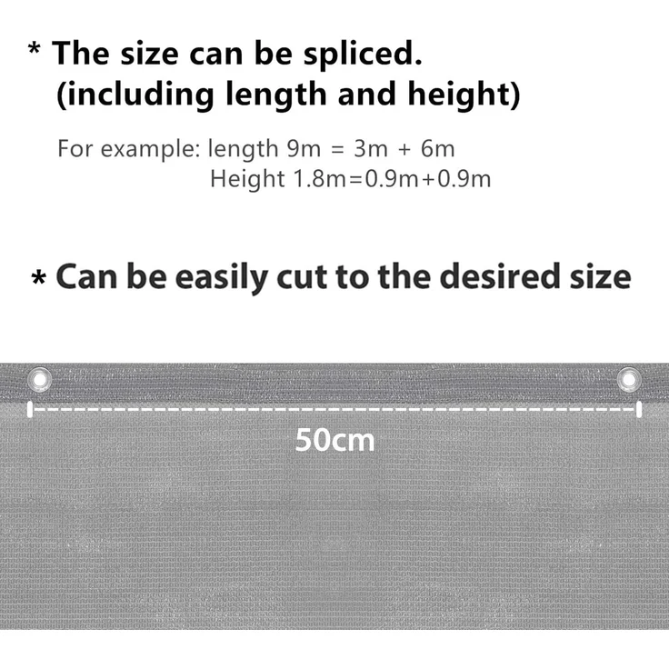 Sekey Balkon Sichtschutz Balkonabdeckung HDPE 220 g/m² Leicht Transparent Wind- und UV-Schutz Wetterfest, 120x300cm, Hellgrau – Bild 5