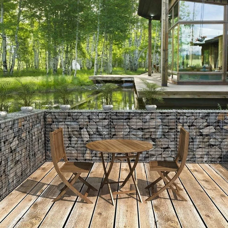 SONGMICS Gabionenkörbe, verzinkt, Metall silber, 100 x 80 x 30 cm, 2 Stück – Bild 2