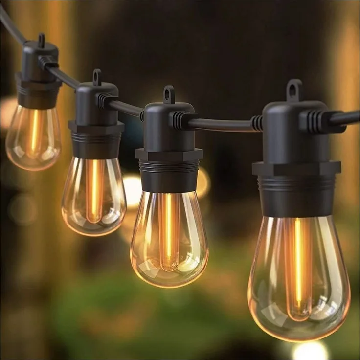 Elegear Lichterkette LED Lichterkette Outdoor 16/31m Balkonlampen Gartenlampen erweiterbare, Lichterketten mit Steckdosen für Balkon Party Halloween Weihnachtsdeko