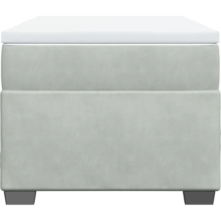 vidaXL Boxspringbett mit Matratze Hellgrau 90x200 cm Samt 3285257 – Bild 4