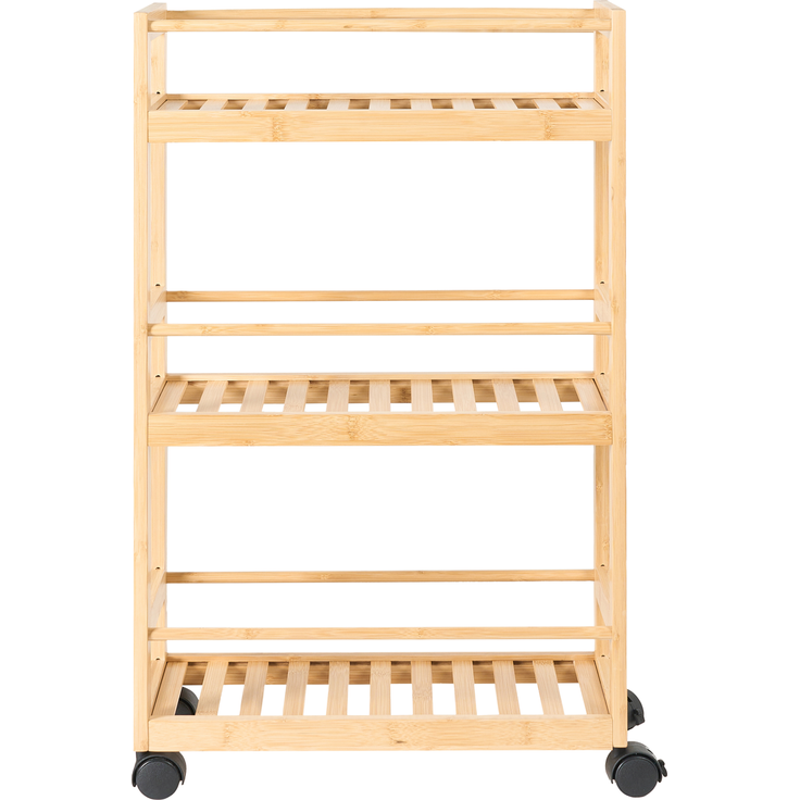 Regal mit Rädern QUINTAY Bambus Hellbraun – Bild 4