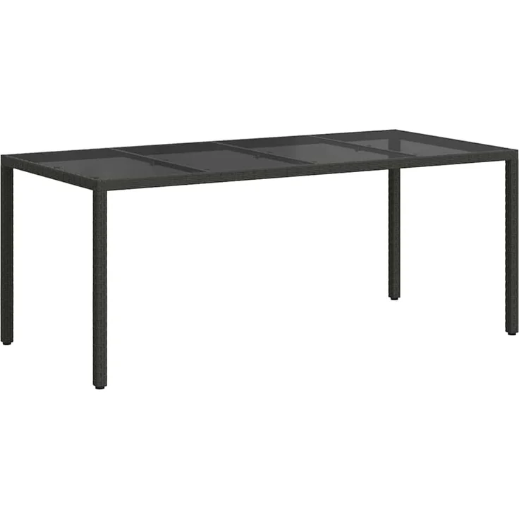 vidaXL Gartentisch Schwarz 190 x 90 x 75 cm Poly-Rattan 362547 – Bild 5
