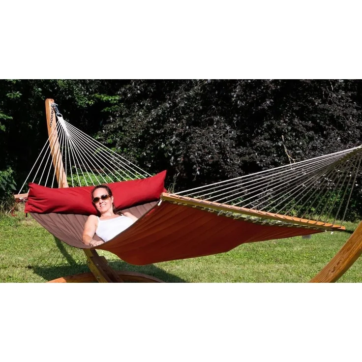 MacaMex DoppelstabHängematte California Hot Chocolate, gepolstert, wetterfest, FSC™ zertifiziert, Rot, 210x140 cm – Bild 6