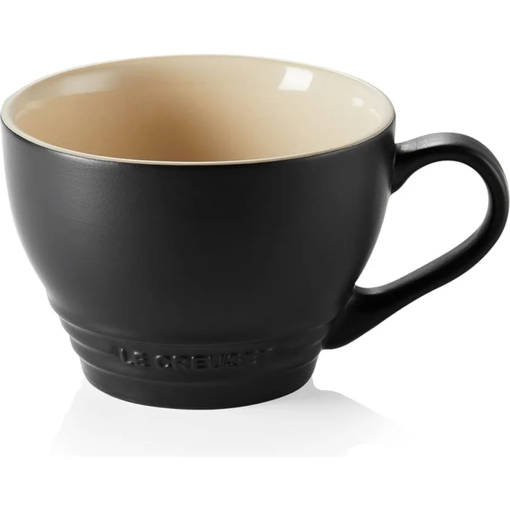 LE CREUSET großer Becher aus Steinzeug, 400 ml, Schwarz matt