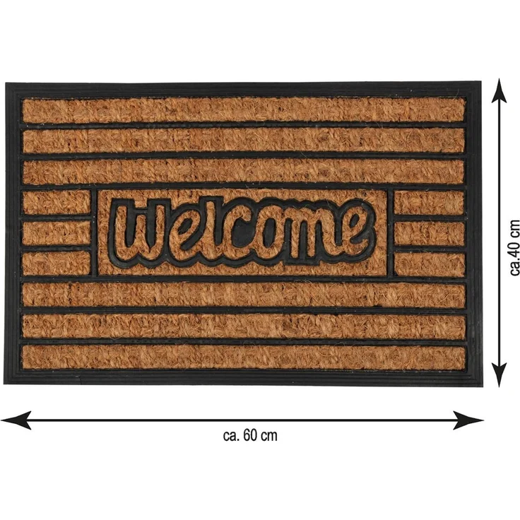 Bestlivings Fußmatte Kokos, "Welcome" Schriftzug ( 40x60 cm ), Design: Stripes – Bild 2