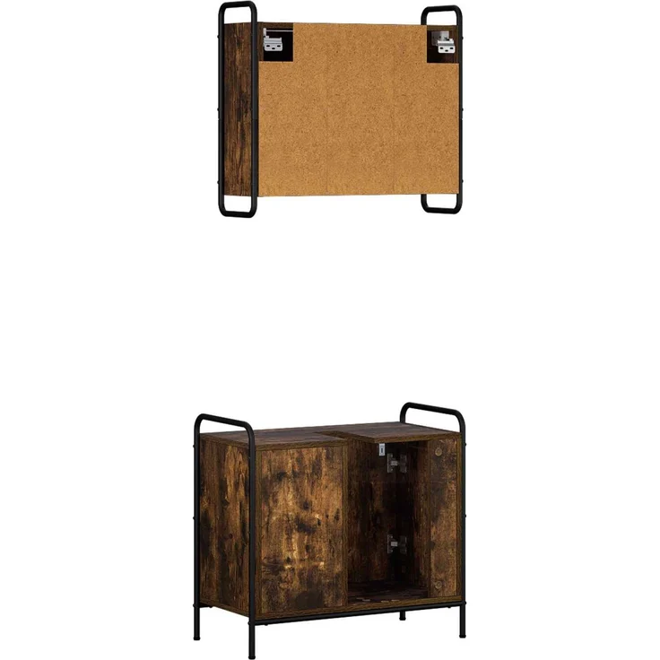 vidaXL Badezimmerschrank-Set 2 stk. Räuchereiche 65,5 x 34 x 61 cm 3444485 – Bild 6