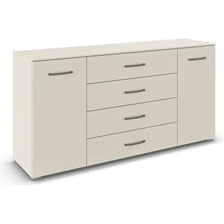 rauch Aditio Box, Kommode, 2-türig, 4 Schubladen, mit Softclose-Funktion, Farbe Beige, BxHxT 160x81x43cm