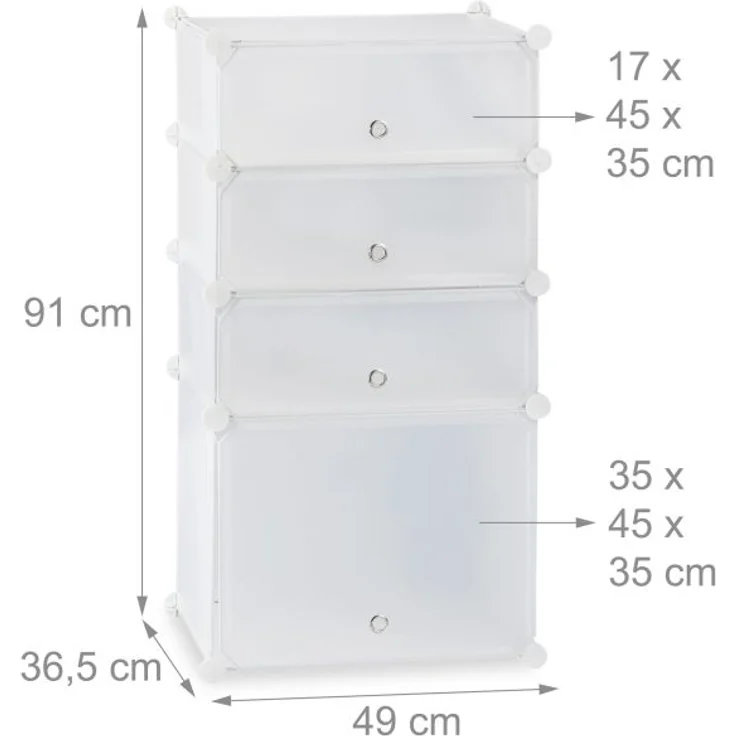 Schuhregal Kunststoff mit 4 Fächern – Bild 4