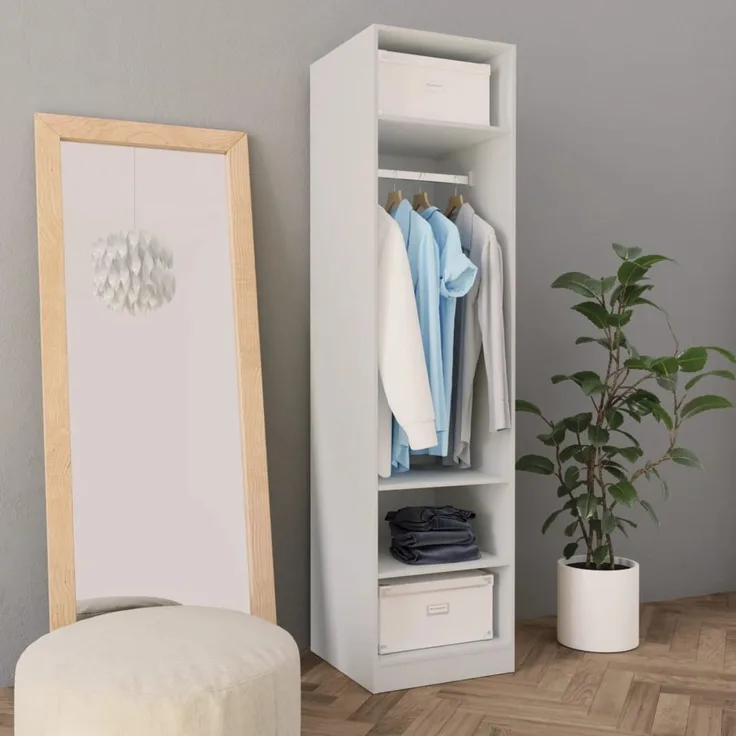 vidaXL Kleiderschrank Weiß 50x50x200 cm Holzwerkstoff 800234