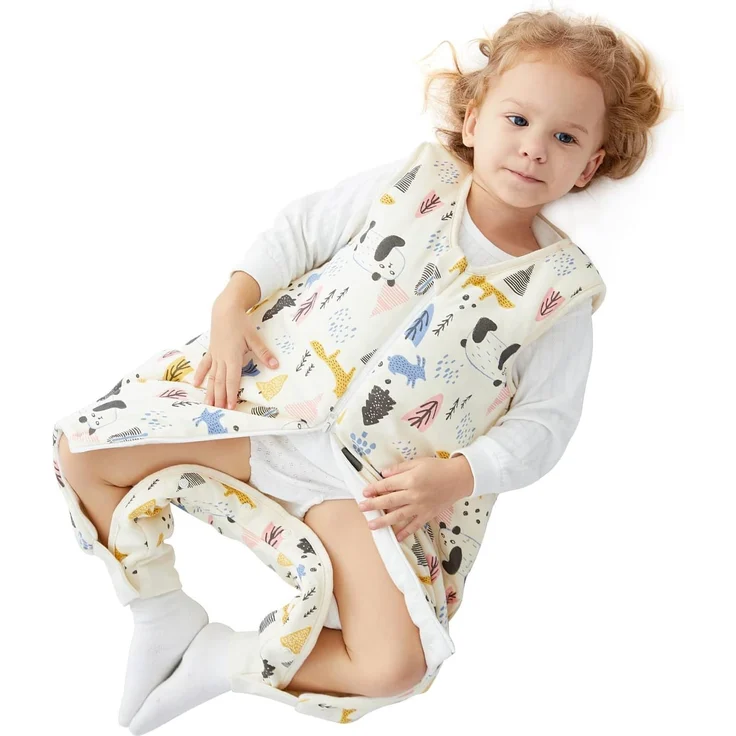 Duomiaomiao Baby Schlafsack, 1x Winterschlafsack, 2.5tog-beige Panda, 65cm / Babygröße 70-80cm, 100% Baumwolle – Bild 2