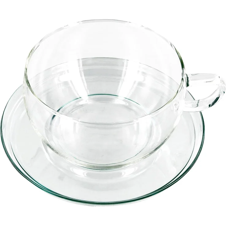 Trendglas Jena Borosilikat Tee Tassen mit Glasunterteller 2er-Set 0,4l Jumbo – Bild 4