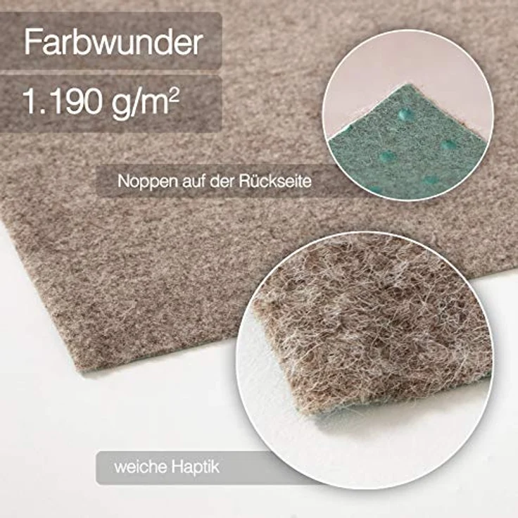 Floordirekt Rasenteppich Farbwunder Pro - Balkonteppich - Kunstrasen Teppich für Terrasse, Balkon und Freizeit - Erhältlich in 6 Farben (133x900 cm, Beige) – Bild 3