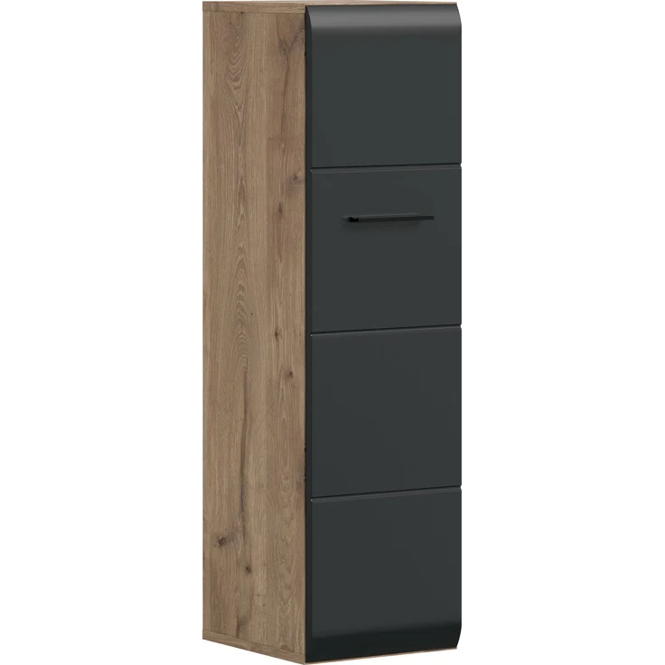 Stauraumtype (B/H/T: 30x106x30 cm) in schwarz matt und Nox Oak Nachbildung – Bild 1