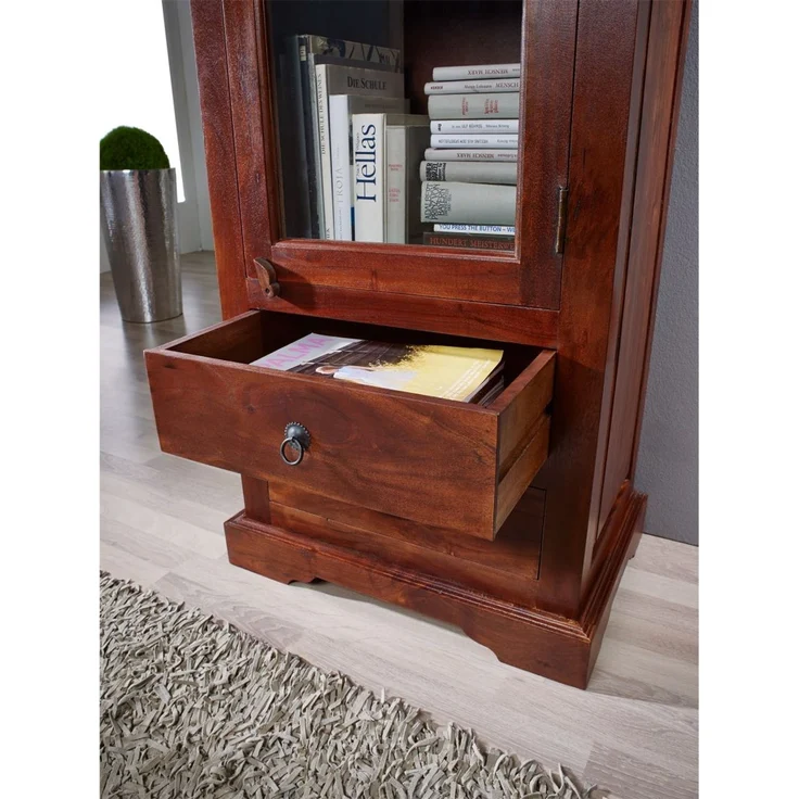 Vitrine Akazie 65x44x191 nougat lackiert OXFORD #432 – Bild 3