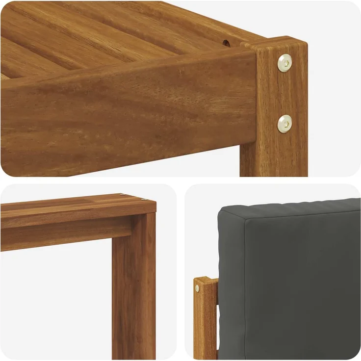 vidaXL Outdoor-Sofagarnitur mit Kissen 9 pcs Natur und Anthrazit 3366190 – Bild 6