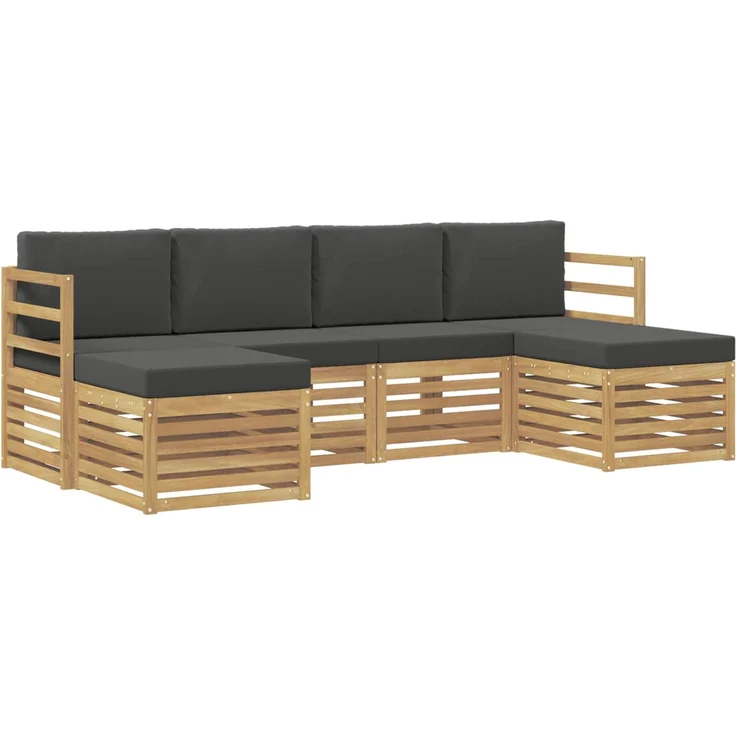 vidaXL Outdoor-Sofagarnitur 6 stk. 6-Sitzer Weiß und Anthrazit 3392257 – Bild 2