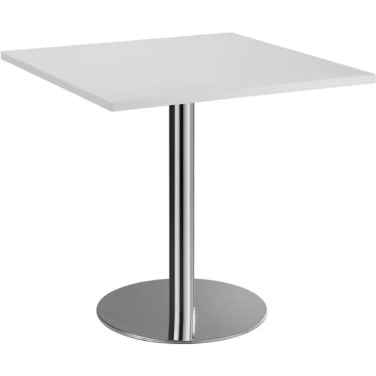 Besprechungstisch STF08 80x80cm Weiß Gestellfarbe: Chrom