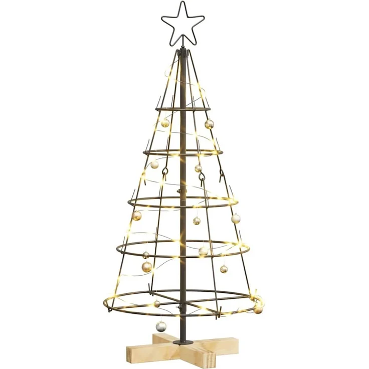 vidaXL Metall-Weihnachtsbaum mit Ständer KUOPIO 90 cm Stahl Schwarz 42019158 – Bild 3