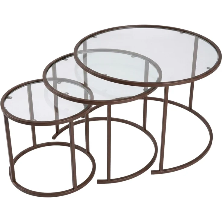 Skye Decor 'Brown-Trs-80-60-42-Nrd-Srk' Couchtisch-Set, Braun, 80 x 43 x 80 cm – Bild 4
