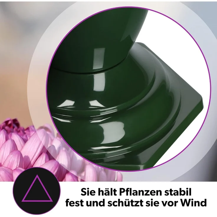 KADAX Vase Fläschchen Friedhof Grab Grabstein Grün 29cm – Bild 6