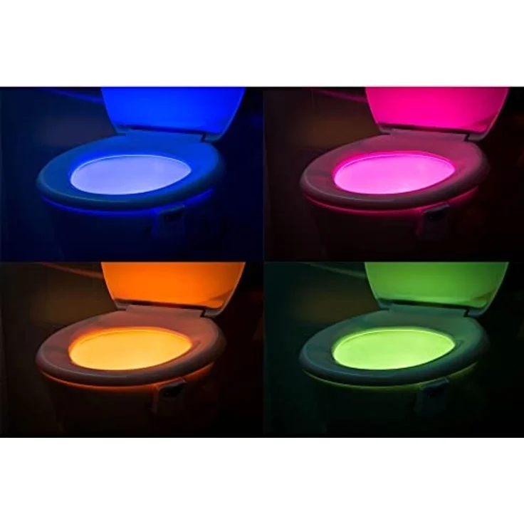 HAC24 LED Nachtlicht LED Toilettenlicht WC Nachtlicht Toiletten Lampe Beleuchtung Klolicht, LED fest integriert, Farbwechsel, mit Bewegungsmelder Batteriebetrieben – Bild 3