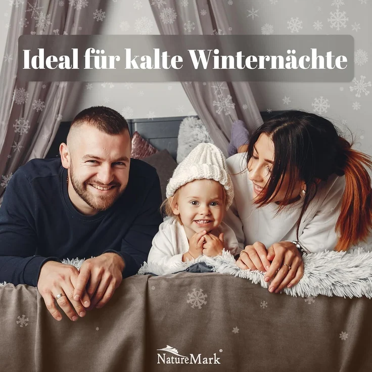 NatureMark Spannbettlaken Winter Thermo Fleece Spannbettlaken, 80% Baumwolle und 20% Polyester, Gummizug: rundum, (1 Stück), 140 x 200 cm bis 160 x 200 cm - Sand – Bild 1