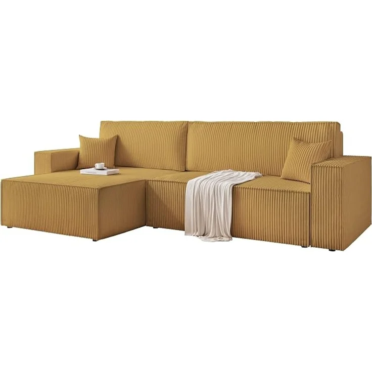 XL-Ecksofa, das eine Schlaffunktion mit einem Stauraumfach kombiniert – Bild 4