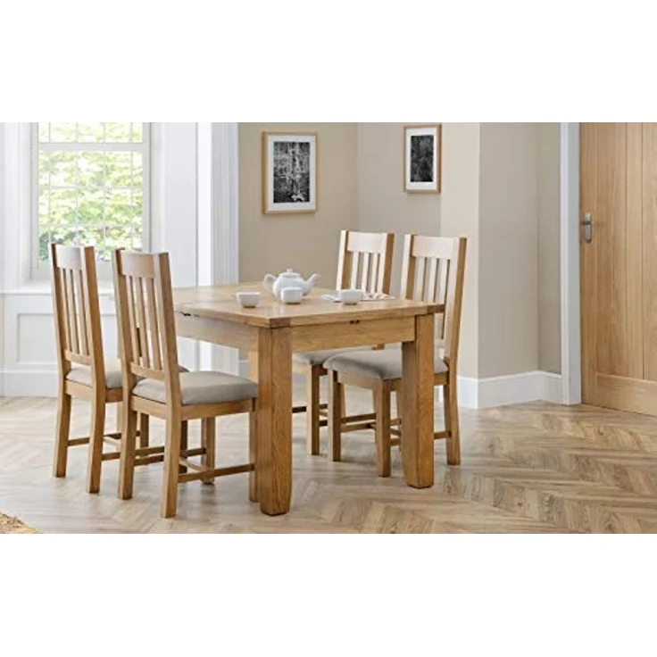 Julian Bowen Hereford Stuhl, 2er-Set, Eiche/Taupe – Bild 2