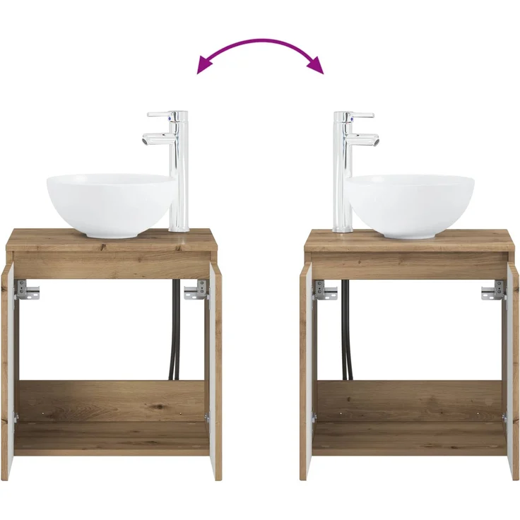 vidaXL Badezimmerschrank-Set 2 stk. Artisan-Eiche 79,5 x 35 x 80 cm 3404033 – Bild 9