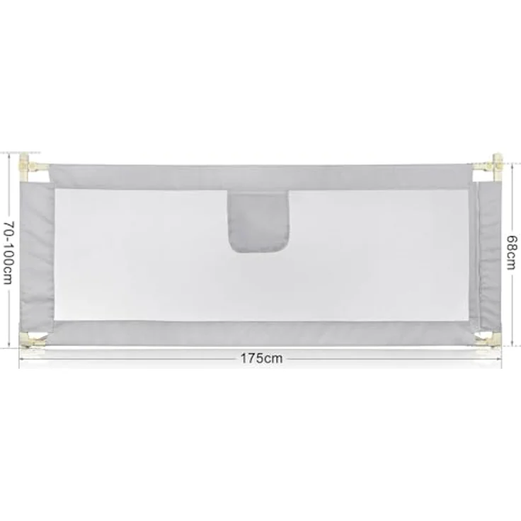 HUOLE Rausfallschutz Bett, Bettgitter für Kinder, Babybettgitter für Kleinkinder, Kinderbettgitter mit luftiges Netz, Bed Rail stabile Bauweise, einfache Montage-1,8 m – dunkelgrau – Bild 4